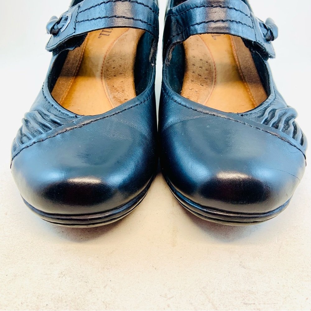 Cobb Hill New Balance Black Sadie Ruche Pleated Mary Jane Heels, size 10 M - Picture 3 of 12